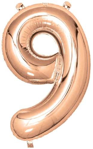 Rose Gold Foil Number Balloon - No 9